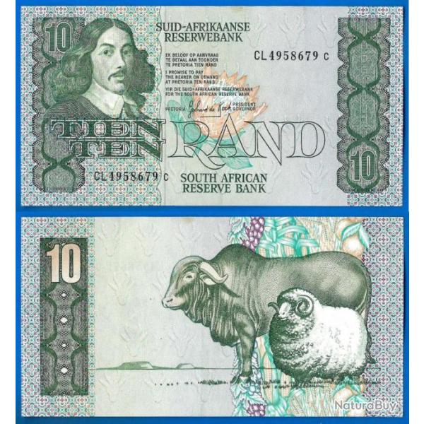 Afrique Du Sud 10 Rand 1985 1990 Billet En Afrikaner Animal South Africa Animal