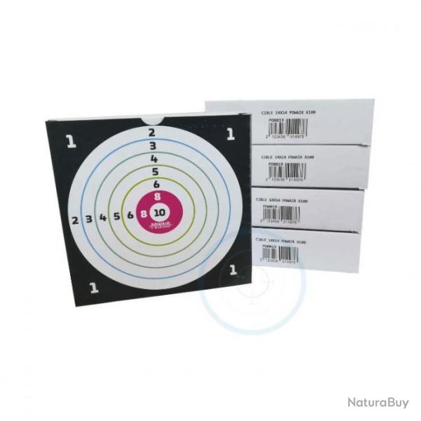 500 Cibles carton de 14x14 cm POWAIR