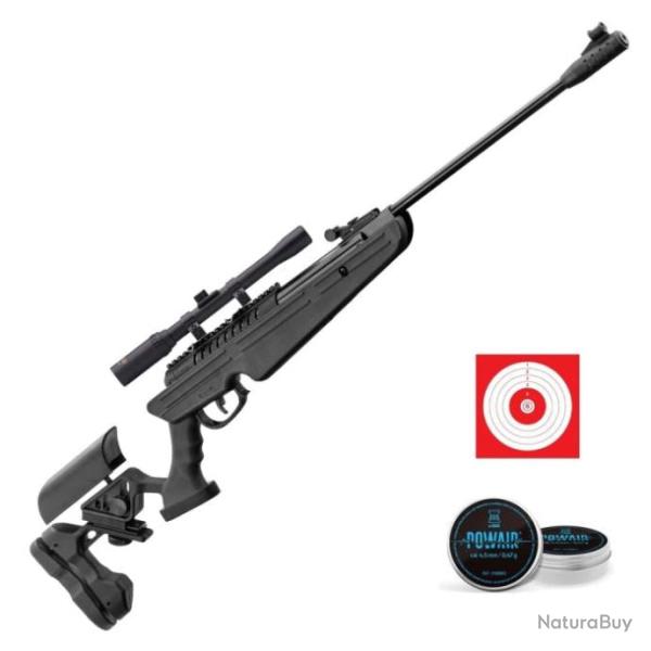 Carabine � plomb BO Manufacture Quantico Noir - Gas piston - Cal. 4,5 - 4.5 mm / Pack First