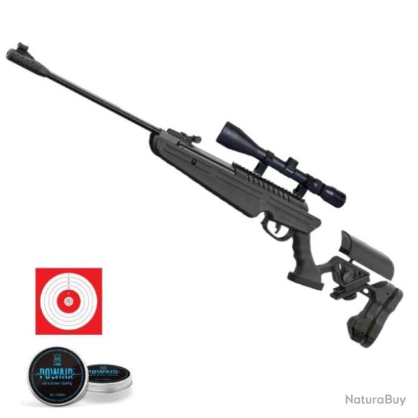 Carabine � plomb BO Manufacture Quantico Noir - Gas piston - Cal. 4,5 - 4.5 mm / Pack Tir