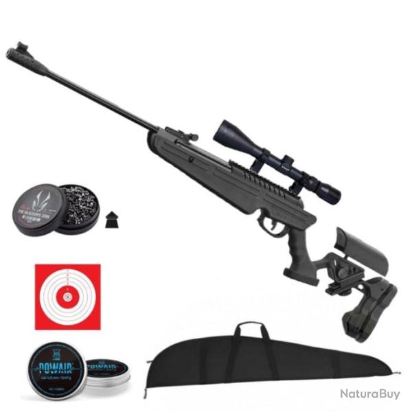 Carabine � plomb BO Manufacture Quantico Noir - Gas piston - Cal. 4,5 - 4.5 mm / Pack Premium