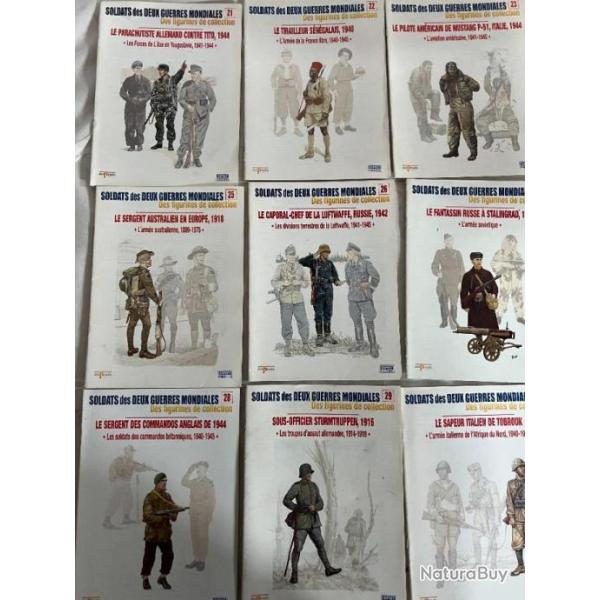 Lot de 9 revues Soldats des deux guerres Mondiales (No 21  30 manque le 24)