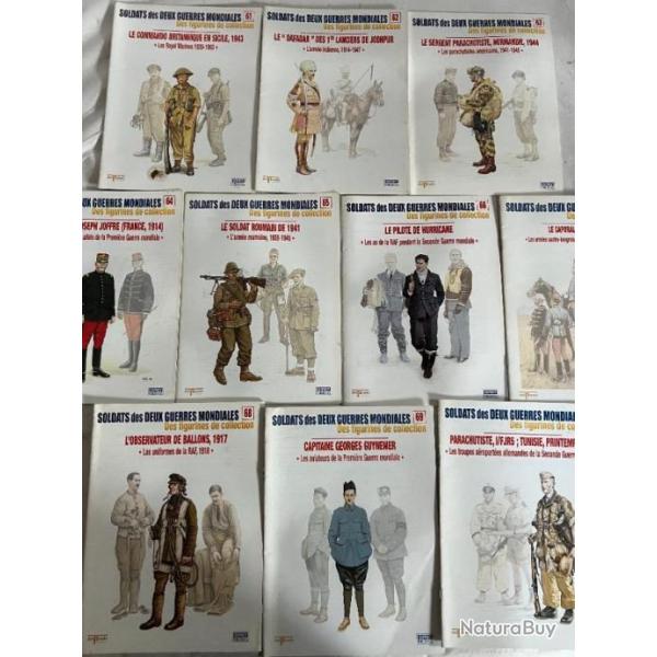 Lot de 10 revues Soldats des deux guerres Mondiales (No 61  70)