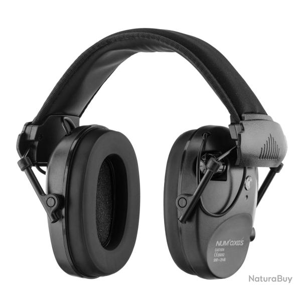 Casque antibruit �lectronique NUM'AXES CAS1034 Noir-Casque antibruit CAS1034 Noir