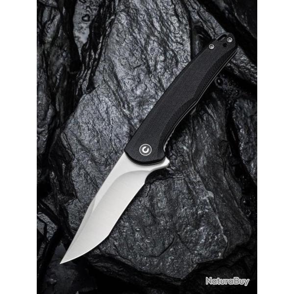 Couteau CIVIVI Mini Sandbar Black Lame Acier Nitro-V Manche G10 IKBS Linerlock Clip CIVC200111