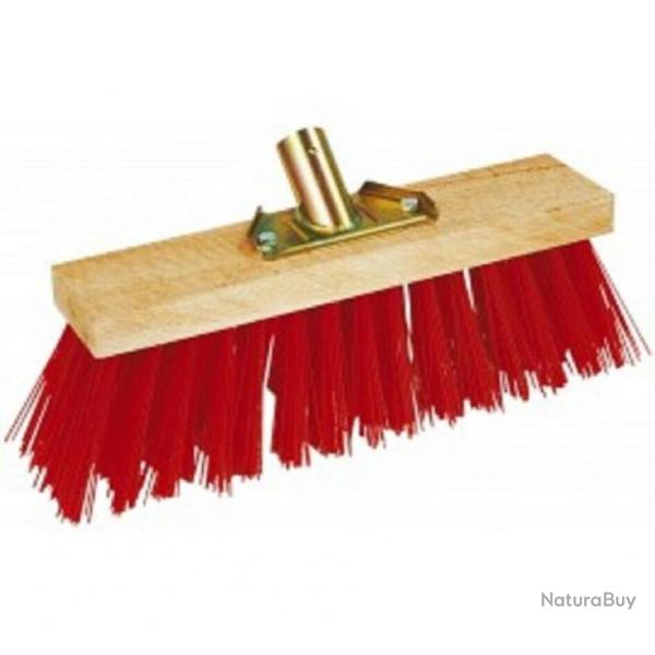 BALAI CANTONNIER 32 CM VINYL ROUGE - DOUILLE METAL INCLINEE-TETE SANS MANCHE