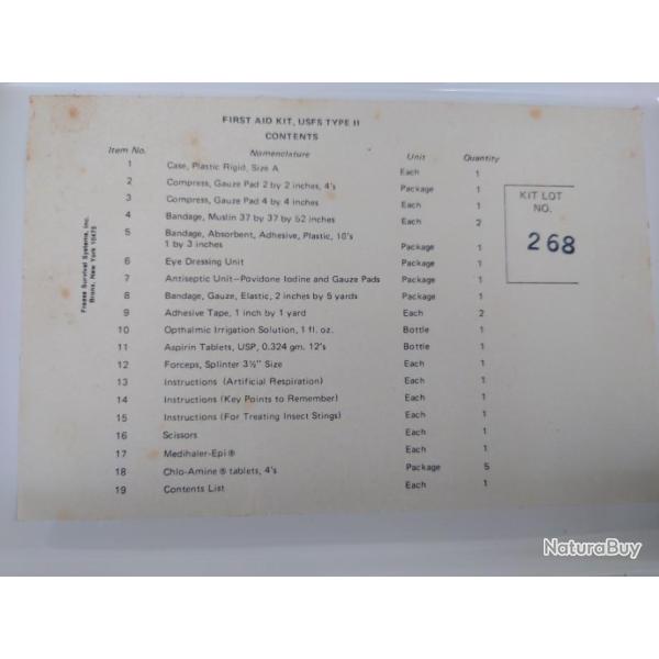 Boite de premier secours us pour vhicule