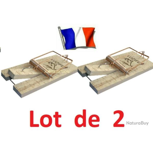 Lot de 2 TAPETTES � RAT, PI�GE � RAT en bois, 17 x 8,5 cm FRANCE code 3971