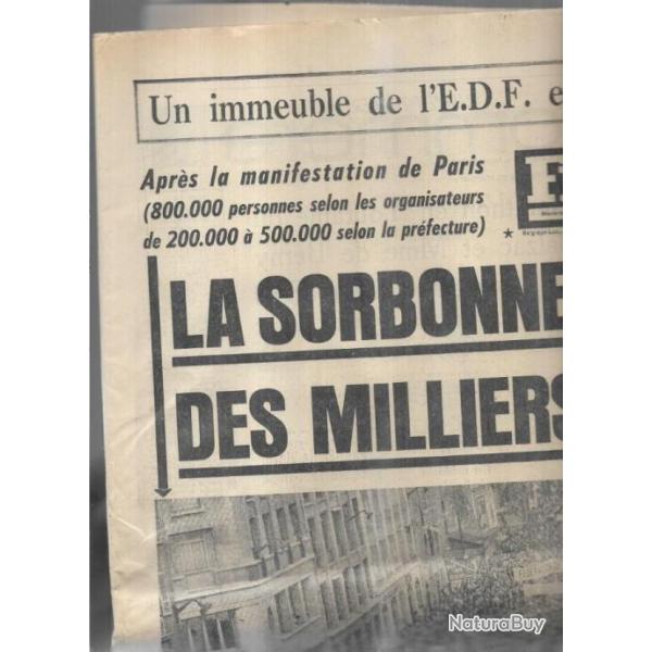 mai 1968 journal france soir 15 mai , la sorbonne occup�e par des milliers d'�tudiants