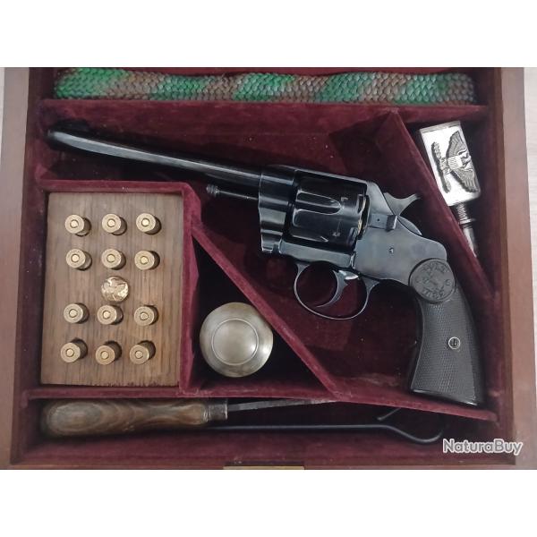 Extr�mement rare Colt 1892, premier mod�le non modifi� 38 LC en coffret et n�cessaire