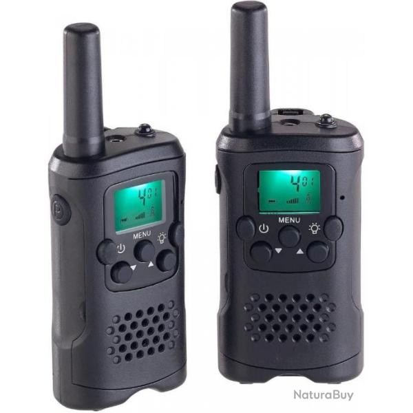 Talkie-walkie - Lot de 2 - Port�e 10 km - Noir - Livraison rapide
