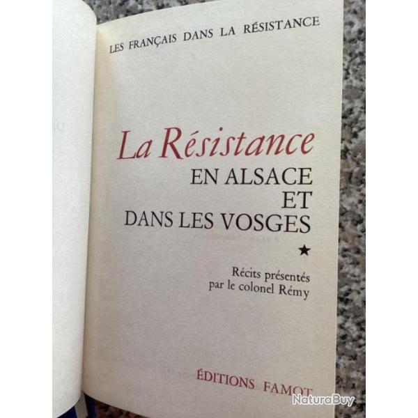 Ouvrage sur La R�sistance Alsace et Voges. Franot 1975