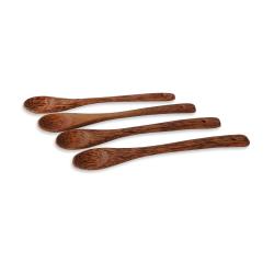 SPOON SET - Set de 4 cuill&egrave;res &agrave; caf&eacute; Tatonka - Bois de cocotier