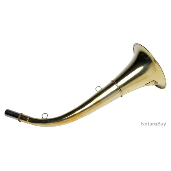Corne d'appel laiton � pavillon de 50 cm decor sanglier