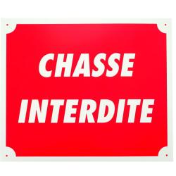 Panneau chasse interdite 25 x 30 cm en alu