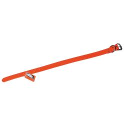 Collier biothane biogold Orange long 55 cm larg 25 mm