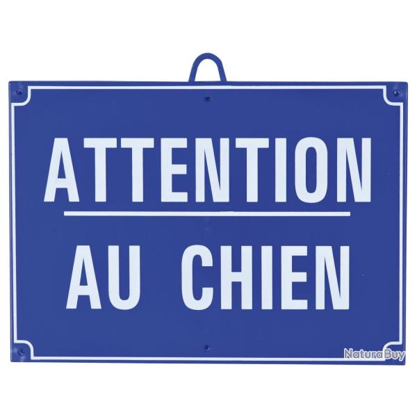ATTENTION AU CHIEN DIM 28 X 20 CM, BLEU