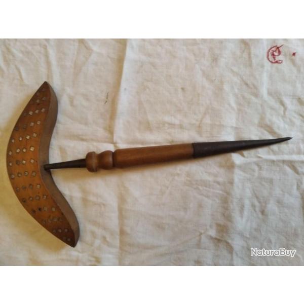 Magnifique ancien miroir � alouettes � cordon