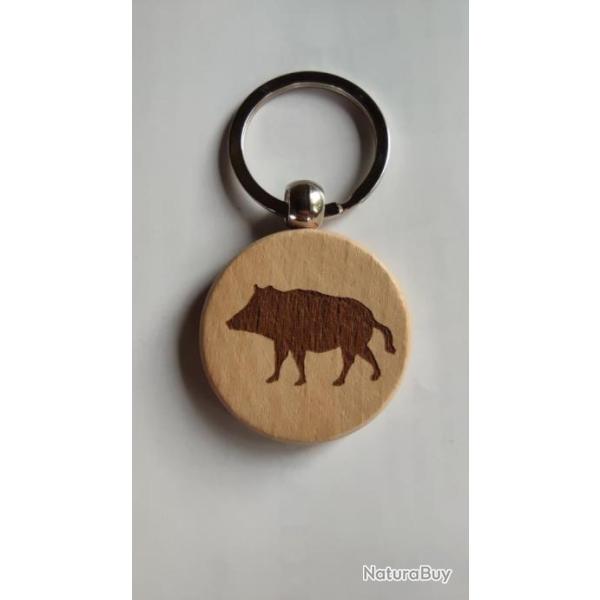 PORTE CL� SANGLIER GRAVURE RECTO - FRAIS DE PORT OFFERTS