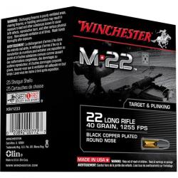 MUNITIONS 22LR WINCHESTER M22 BLACK LEAD NOSE BO&Icirc;TE DE 400