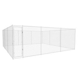 Chenil ext&eacute;rieur cage enclos parc animaux chien ext&eacute;rieur pour chiens acier galvanis&eacute; 570 x 570 x 1