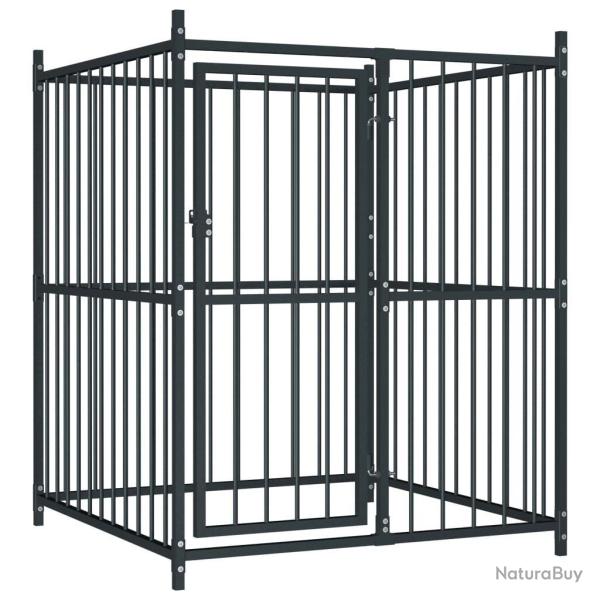 Chenil ext�rieur cage enclos parc animaux chien ext�rieur pour chiens 120 x 120 x 150 cm noir 02_00