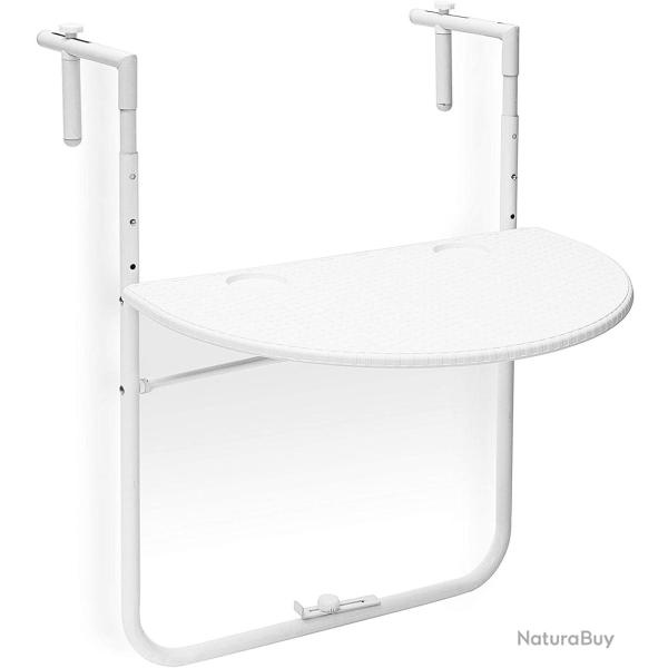 Table de balcon pliante pliable 3 niveaux rglable blanc 13_0002691_3/2