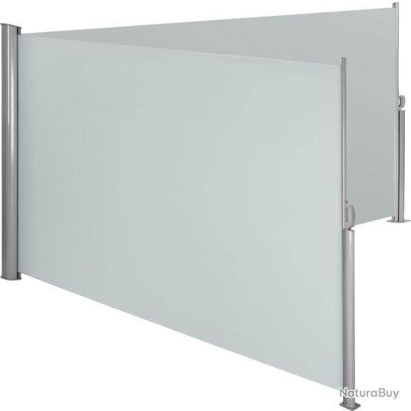 Auvent store lat�ral brise-vue paravent r�tractable double gris 200 x 600 cm 2208134/2