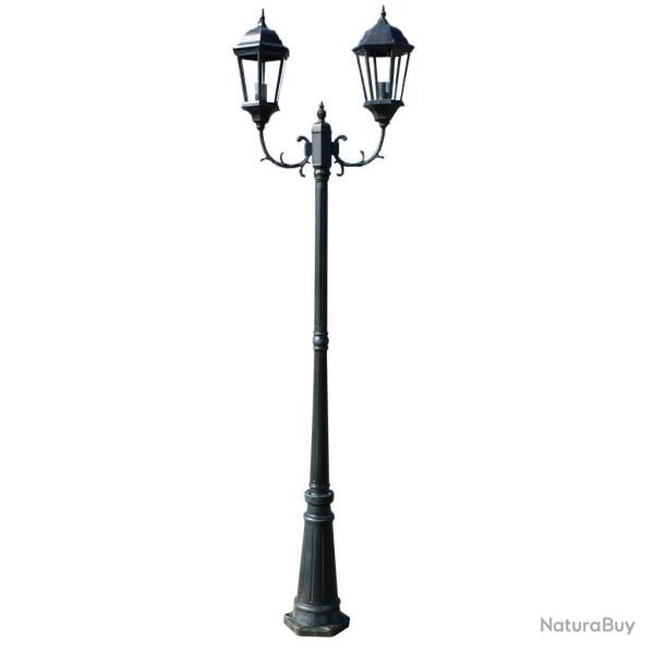 Lampadaire ext�rieur double 230 cm luminaire d�coration noir vert 2402087/2