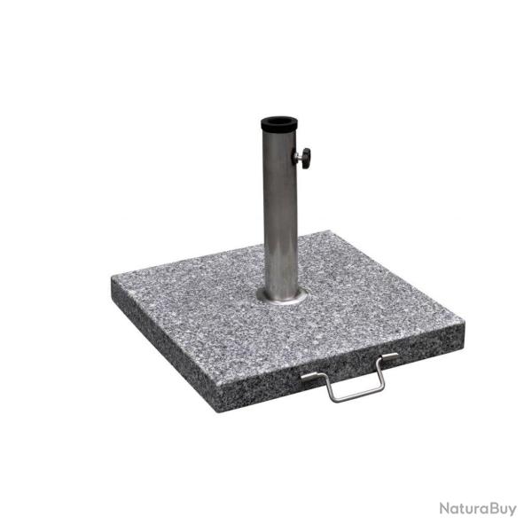 Pied de parasol en granit poli 30 kg avec roues + poigne 38  48 mm gris 2202026/2