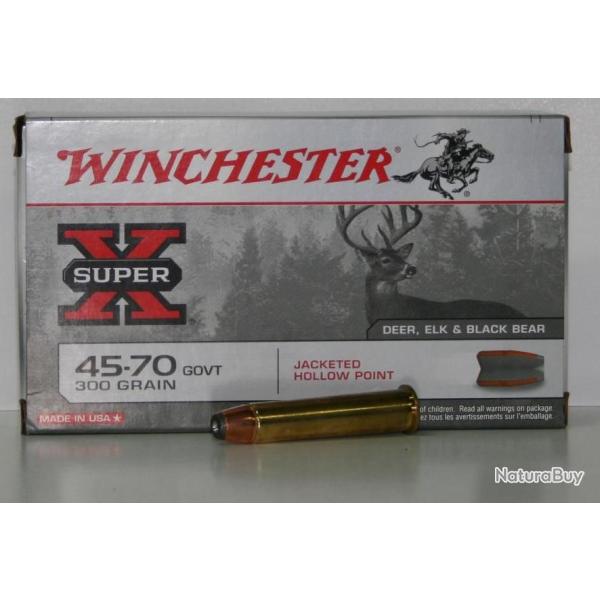 MUNITIONS WINCHESTER HOLLOW POINT 300GR CAL. 45-70 X20