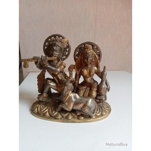 statuette du XIX�me en bronze dor� dieux et deesse hauteur 13 cm largueur 7 cm, 1,03 kg