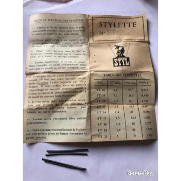 1 sachet de plomb stylette n12 plomb styl p�che coup collection