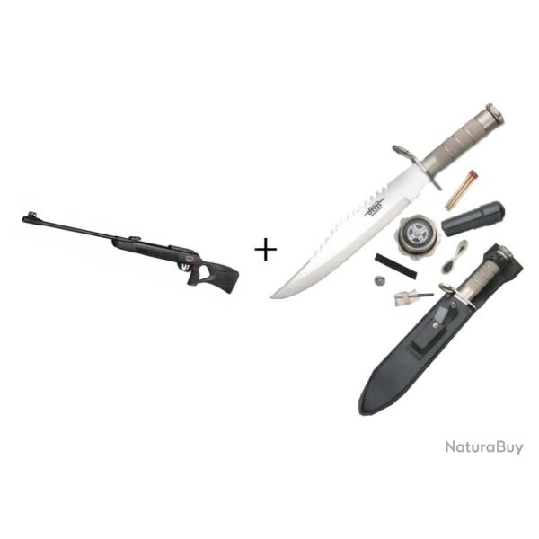 Pack Carabine Gamo G-Magnum IGT Mach1 4,5 mm 19,9 joul. + Couteau de survie