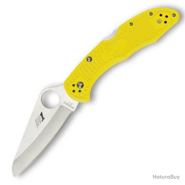 C88PBBK2-Couteau de poche Spyderco Salt 2 jaune