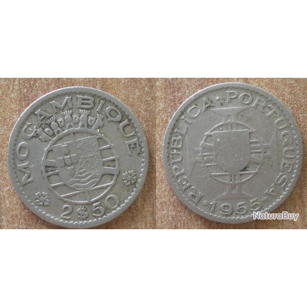 Mozambique 2.50 Escudos 1955 Piece Colonie Portugal Centavos