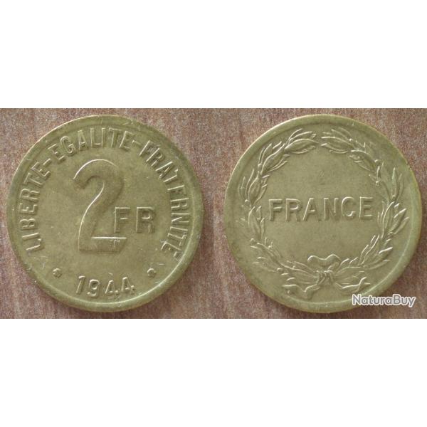 France 2 Francs 1944 NEUVE France Libre Fabriqu� Par Mint De Philadelphie Aux Usa Etats Unis