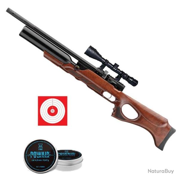 Carabine � plomb PCP Aselkon Rx6 Ravello R�gulateur Jet Black - 19 j - 4.5 mm / Pack Tir / 55 cm