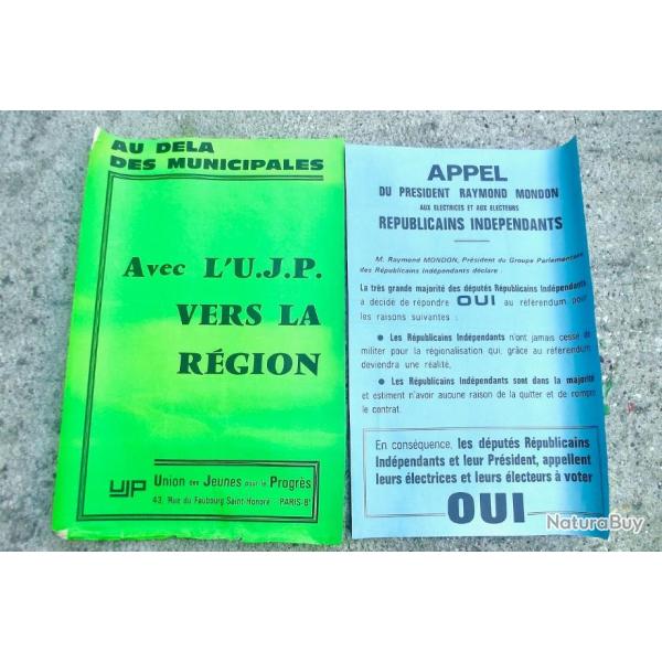 LOT D'AFFICHES PRO-REGION.