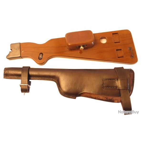Crosse bois avec tui cuir pour pistolet Borchardt 1893