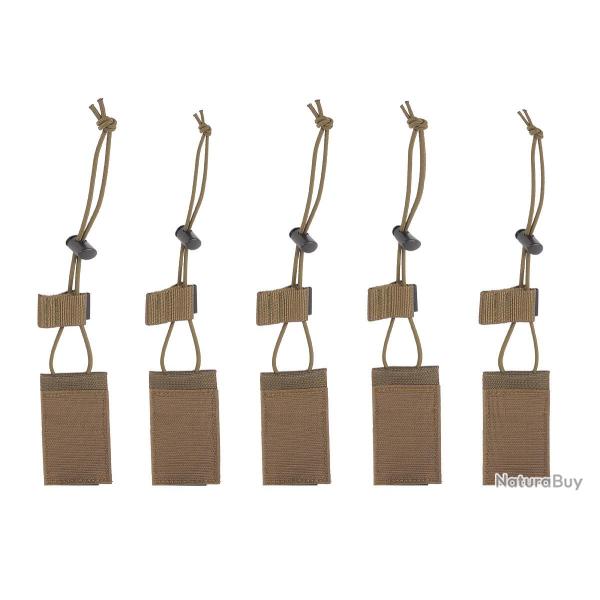 TT bel set - Set de 5 fermetures �lastiques pour Porte chargeurs - Coyote
