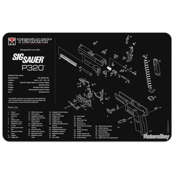 Tapis de d�montage Tekmat pour pistolet P320