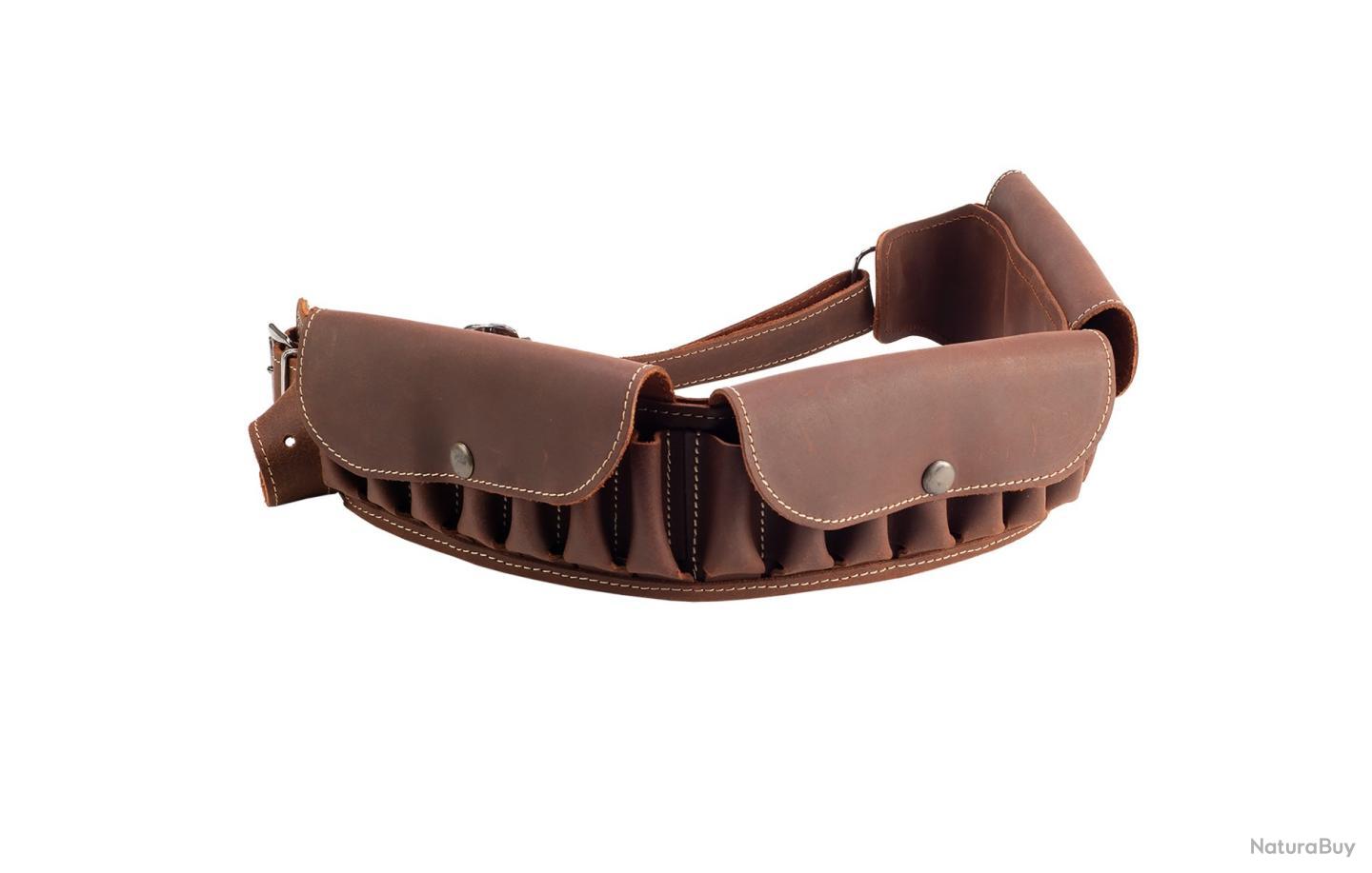 Ceinture Cartouchière De Chasse En Cuir Français – Pour 14 Cartouches