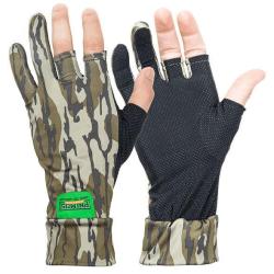 Gants stretch anti-d&eacute;rapants Primos Mossy Oak Bottomland 3 doigts d&eacute;couverts