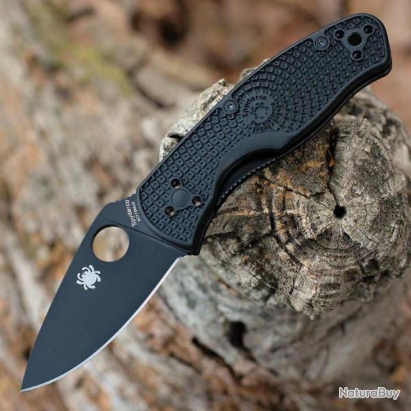 Couteau Spyderco Persistence Black Lightweight Lame Acier 8Cr13Mov Manche FRN Linerlock SC136PBBK