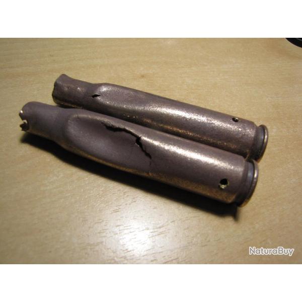 2 Douilles inerte 12,7 collection percut�e et perc�e  marquage. LC 43 (B312)