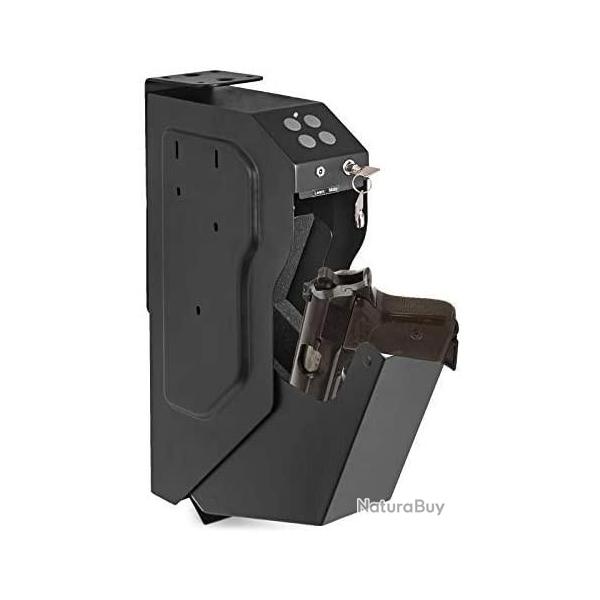 Coffre-Fort de Pistolet en Acier Coffre-Fort pour Armes  Feu avec 2 Cls Bureau Table Urgence