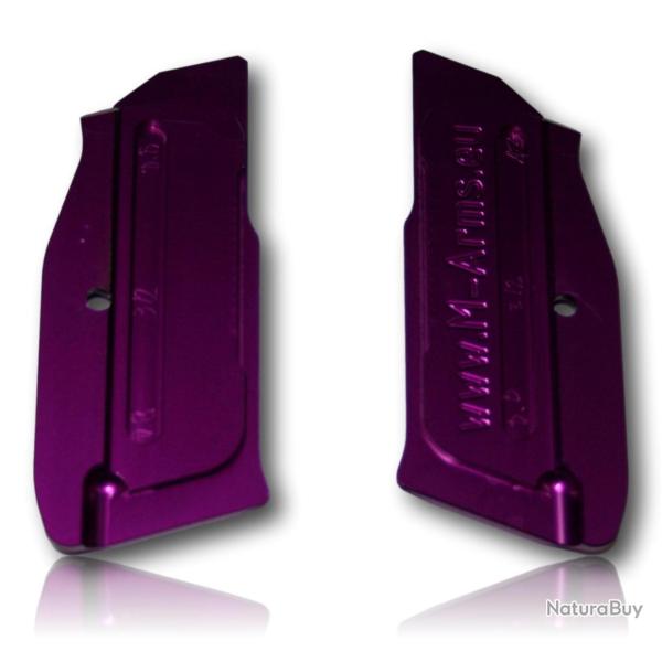 PAIRE PLAQUETTE ALU M-ARMS MONARCH 2 CZ SHADOW 1 VIOLETTE