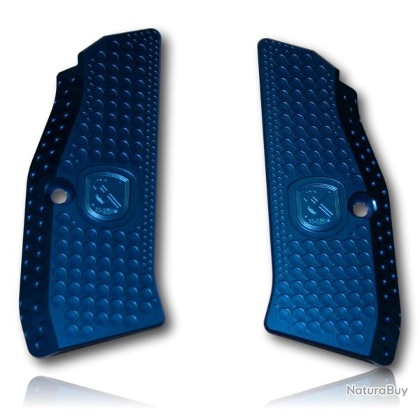 PAIRE PLAQUETTE ALU M-ARMS MONARCH 1 CZ 75 SHADOW 1 ET 2 BLEU