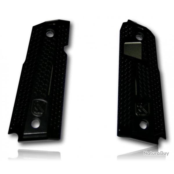 PAIR PLAQUETTE ALU M-ARMS MONARCH 2 POUR 1911 NOIR